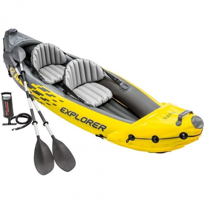 Лодка INTEX EXPLORER K2 , 2 местная, алюминиевые вёсла 213 см, ручной насос, до 160 кг 68307 Лодка INTEX EXPLORER K2 , 2 местная, алюминиевые вёсла 213 см, ручной насос, до 160 кг 68307