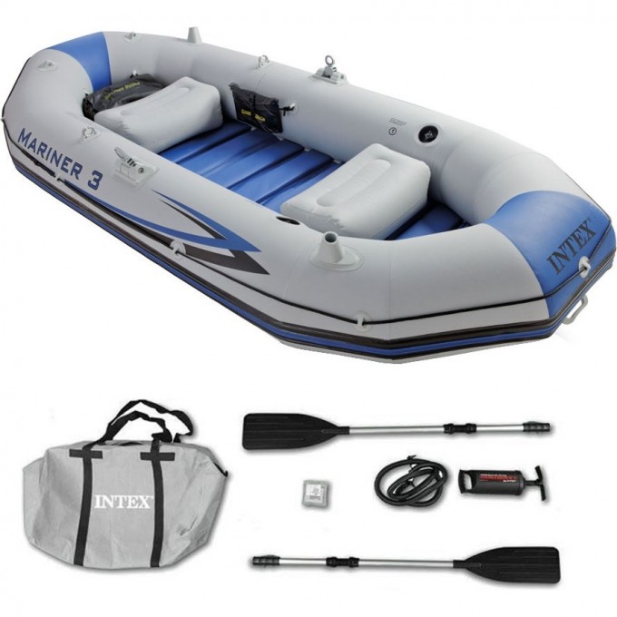 Лодка надувная INTEX «МОРЕХОД 3» , 127 х 297 х 46 см, вёсла алюминиевые, насос ручной, до 300 кг 68373 Лодка надувная INTEX «МОРЕХОД 3» , 127 х 297 х 46 см, вёсла алюминиевые, насос ручной, до 300 кг 68373