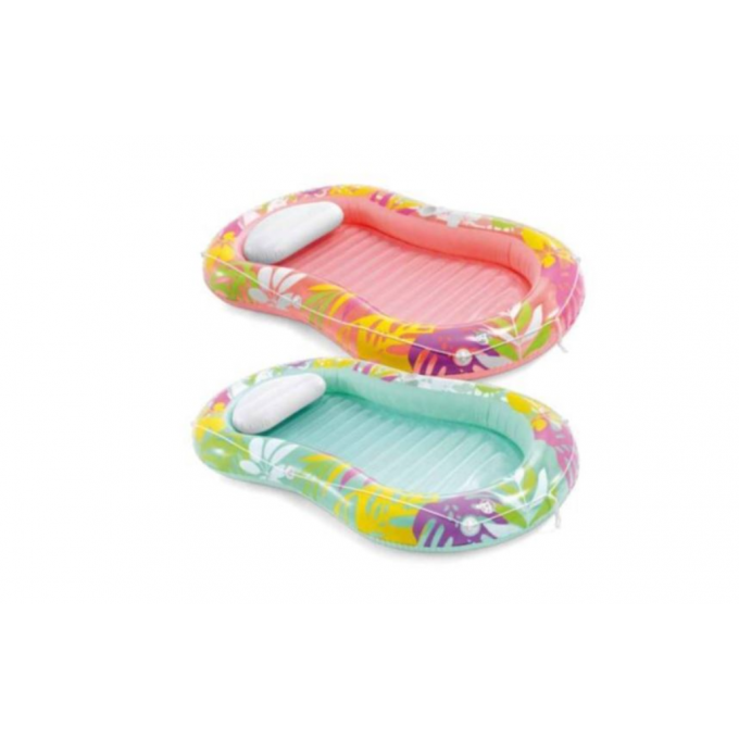 Надувной матрас-шезлонг для плавания INTEX "ТРОПИЧЕСКИЙ ОАЗИС" 206х122см до 100кг, 2 цвета 57803