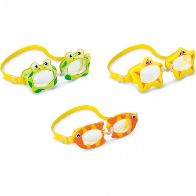 Очки для плавания INTEX FUN от 3-8 лет, цвета микс желтый 55603 Очки для плавания INTEX FUN от 3-8 лет, цвета микс желтый 55603